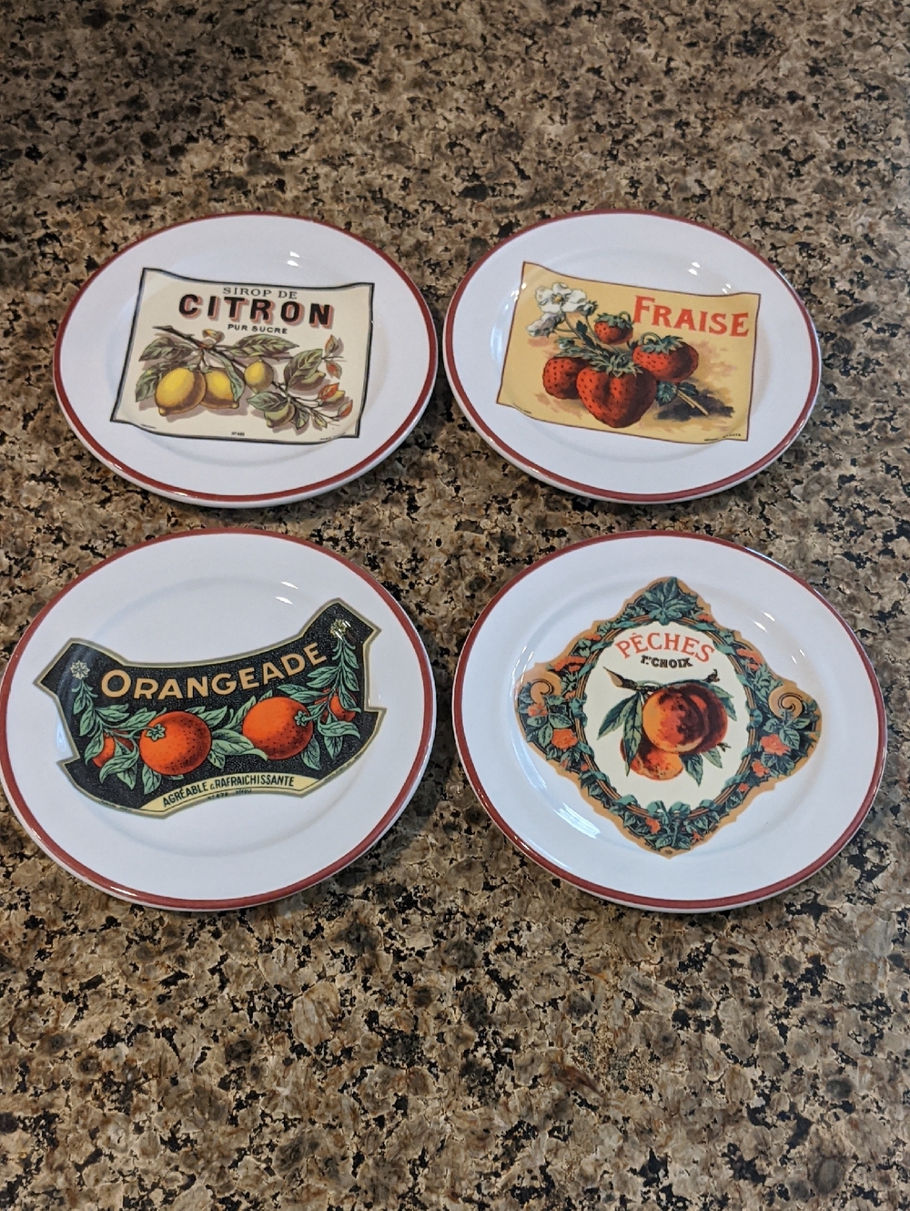 Williams-Sonoma (Italy) "Rosanna" 5 3/4" Appetizer/Fruit Plates Set Of 4